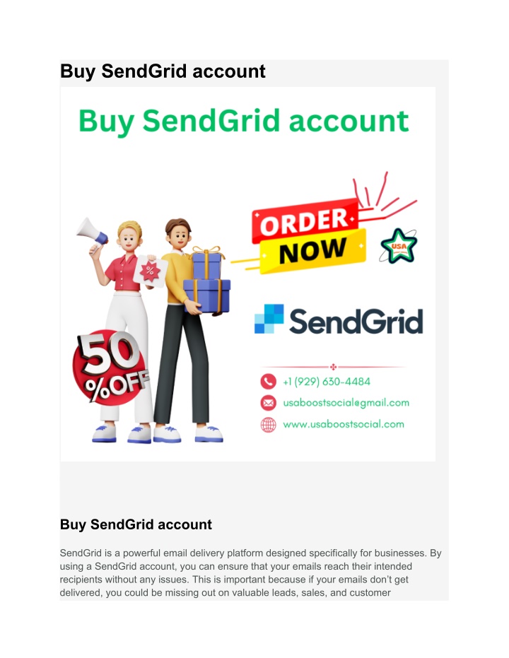 buy sendgrid account n.w