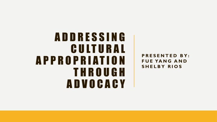 Addressing Cultural Appropriation Through Advocacy
