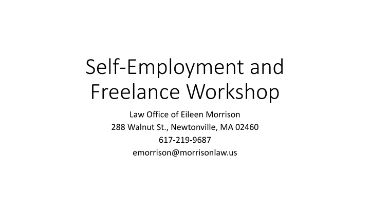 Self-Employment and Independent Contractors