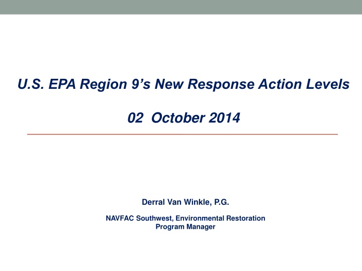 Guidelines on EPA Region 9 Response Action Levels for TCE Contamination