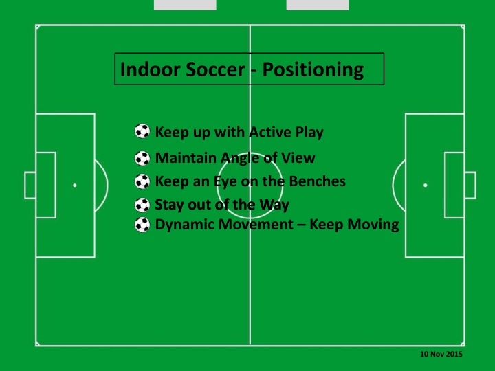 Indoor Soccer Positioning Tips for Active Play and Set Plays