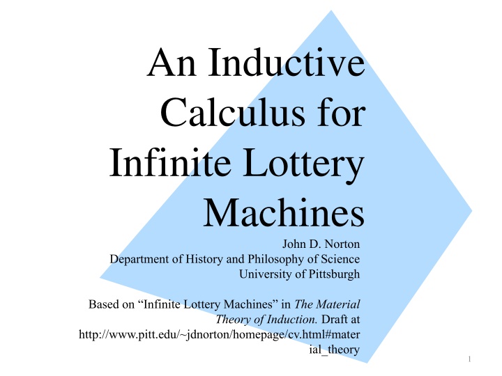 Infinite Lottery Machines: An Inductive Approach
