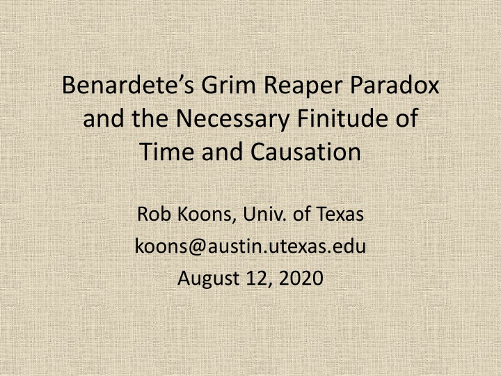 The Grim Reaper Paradox: A Metaphysical Inquiry into Time and Causation