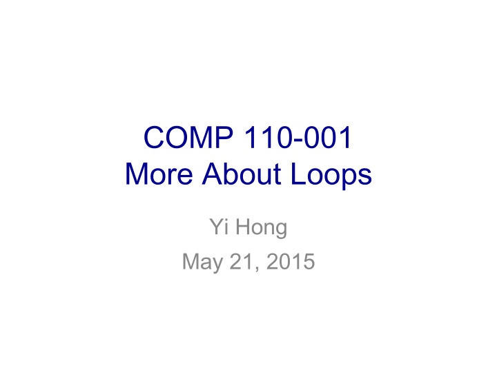 Loops and Iterations in Programming