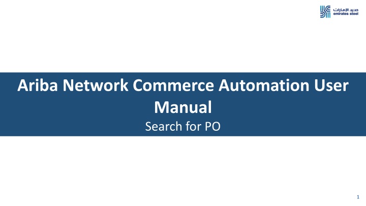 Ariba Network Commerce Automation User Manual: Searching for Purchase Orders