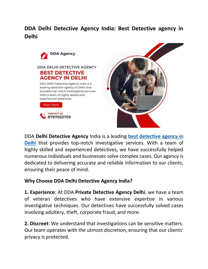 dda delhi detective agency india best detective n.w
