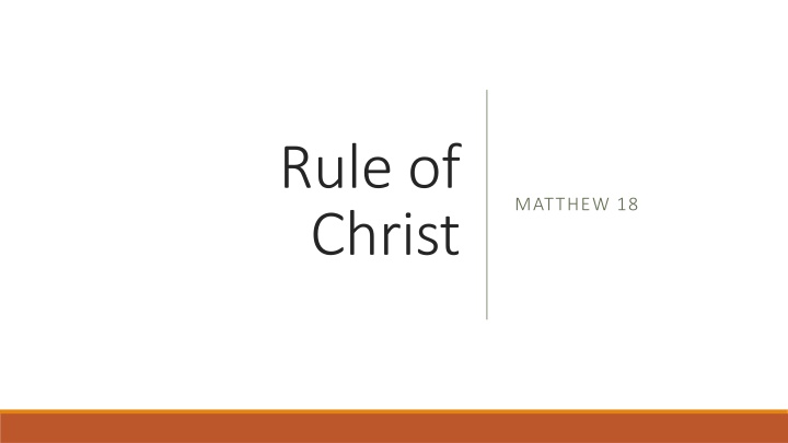 A Biblical Process for Conflict Resolution: Rule of Christ