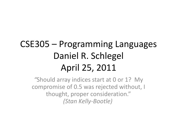 Array Indices: Starting at 0 or 1?