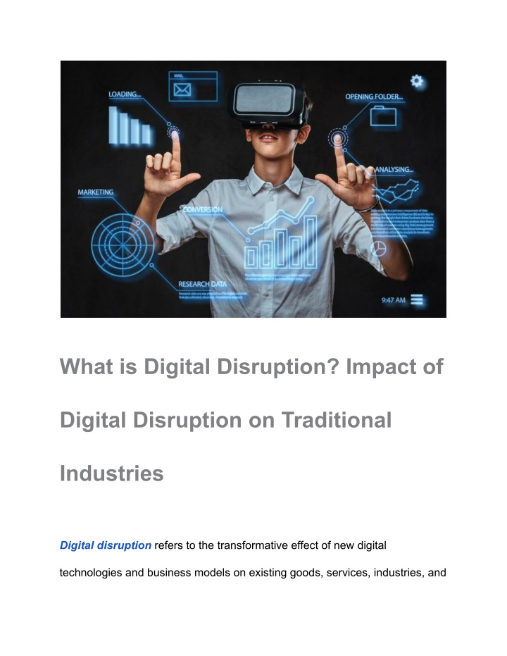 what is digital disruption impact of n.w