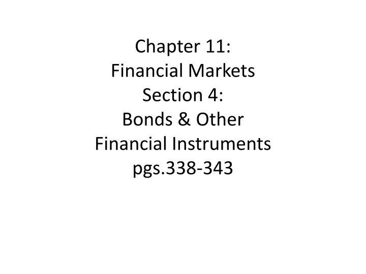 Bonds and Financial Instruments in the Market