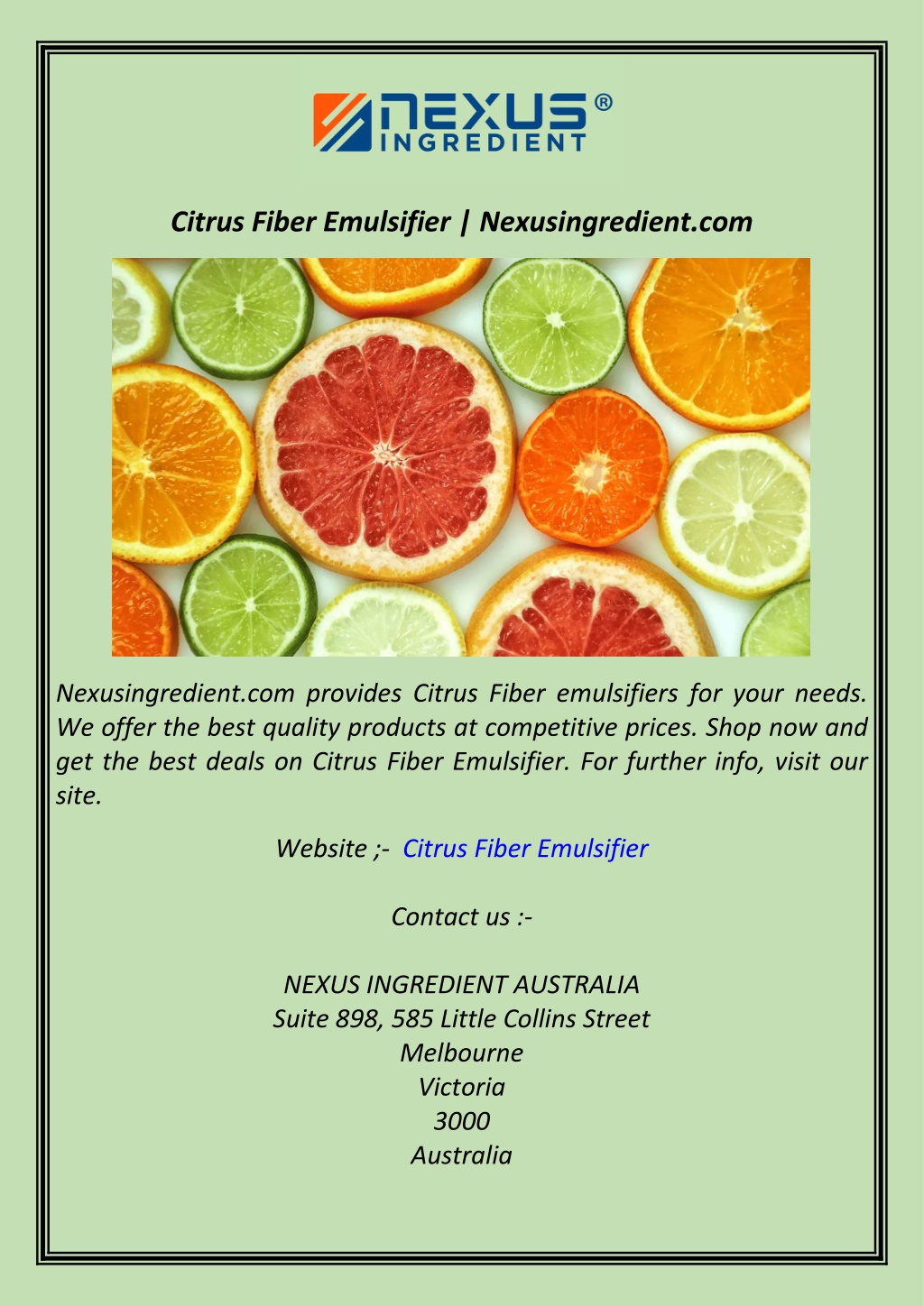 citrus fiber emulsifier nexusingredient com l.w