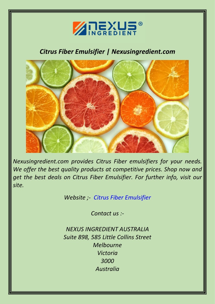 citrus fiber emulsifier nexusingredient com n.w