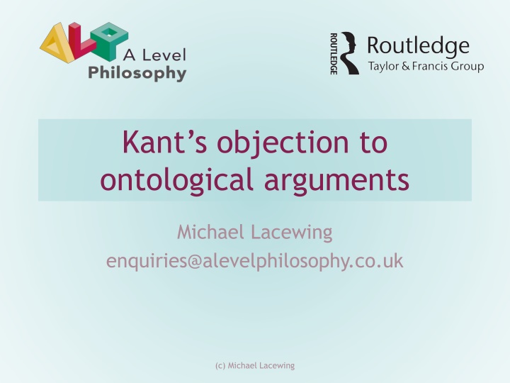 Kant's Critique of Ontological Arguments
