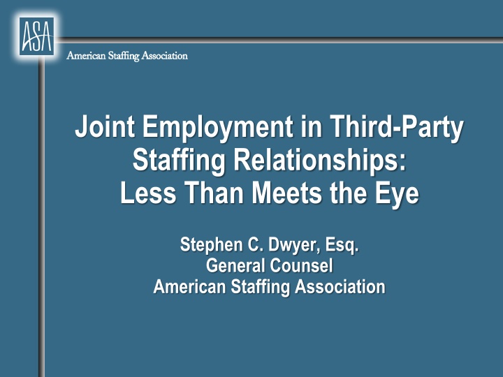 Joint Employment in Third-Party Staffing Relationships