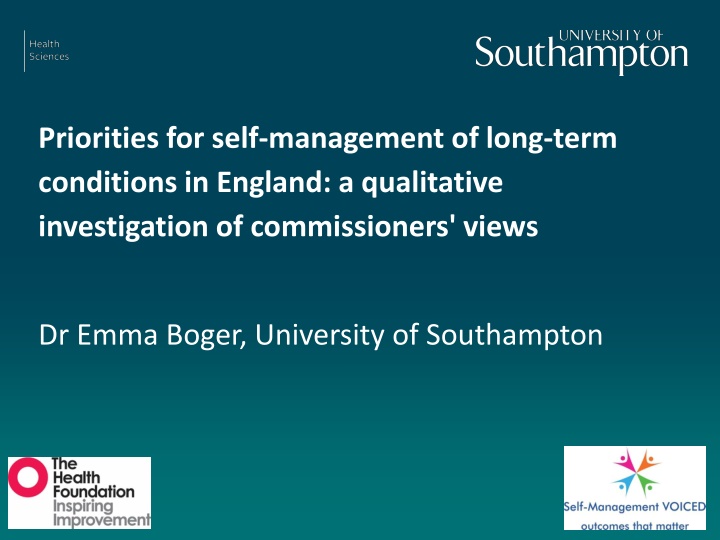 Prioritizing Self-Management of Long-Term Conditions in England