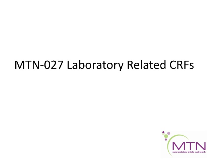 Laboratory Related CRFs for Pharmacokinetics Study