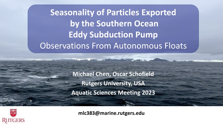 Seasonality of Particles Exported by the Southern Ocean Eddy Subduction Pump