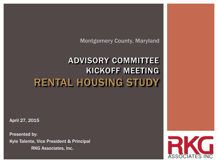 Rental Housing Study Advisory Committee Kickoff Meeting in Montgomery County