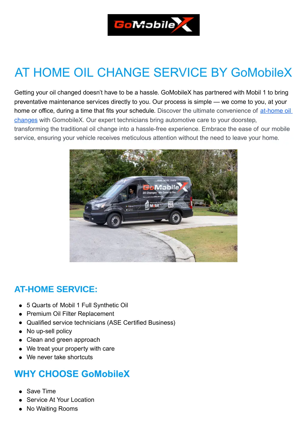 at home oil change service by gomobilex n.