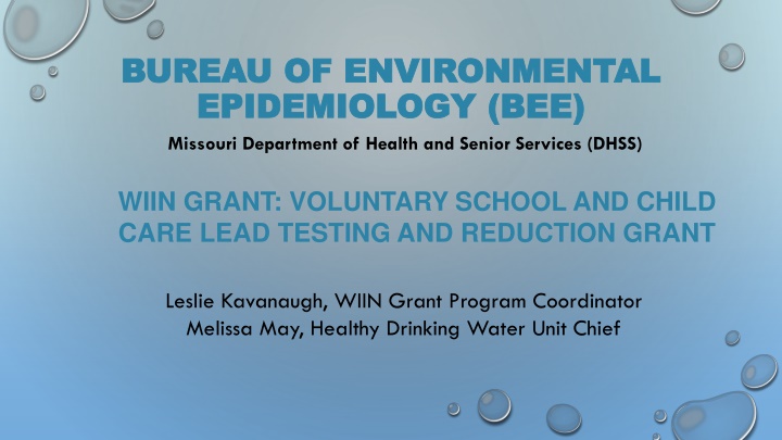 Lead Testing and Reduction Program Overview in Missouri