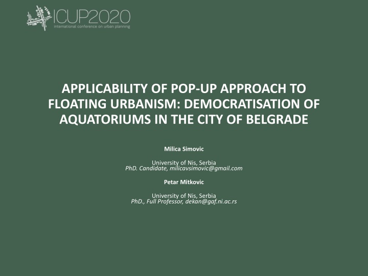 Transforming Urban Aquatoriums Through Pop-Up Approach in Belgrade