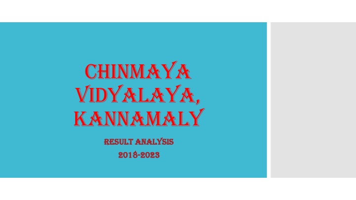 Chinmaya Vidyalaya Kannamaly Academic Result Analysis 2018-2023