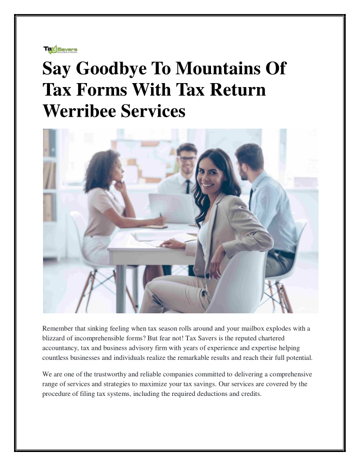 say goodbye to mountains of tax forms with n.w