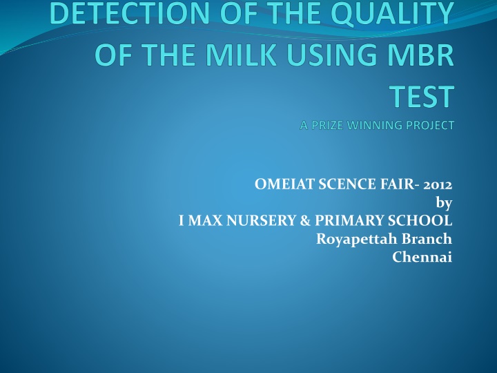 Methylene Blue Reduction Test for Milk Quality Assessment