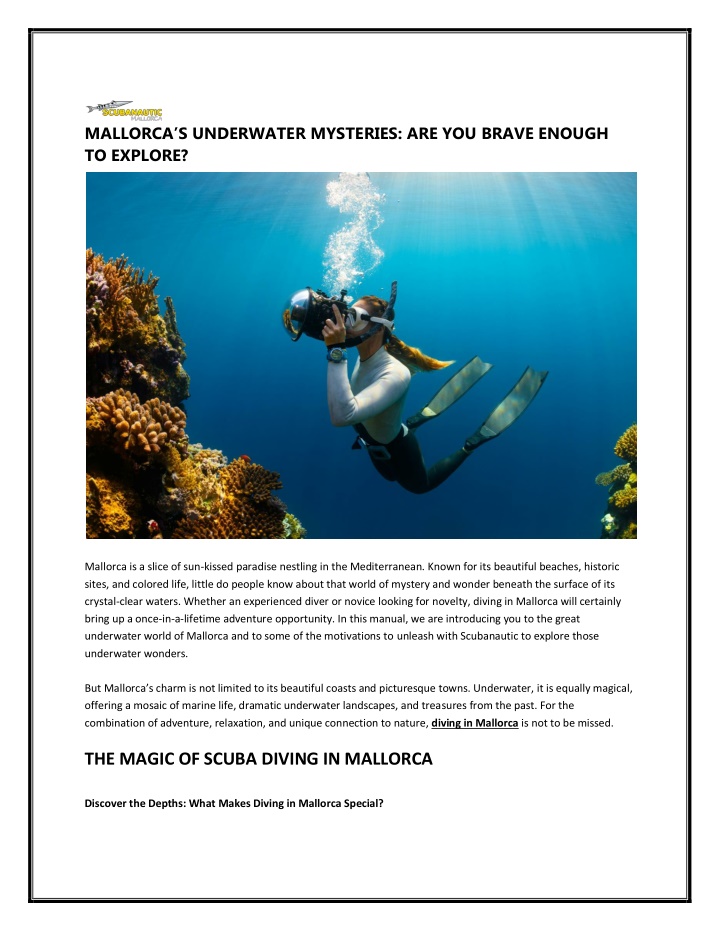 mallorca s underwate r mysteries are you brave n.w