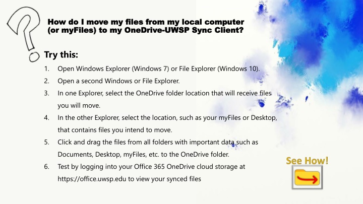 Move Files to OneDrive Using UWSP Sync Client