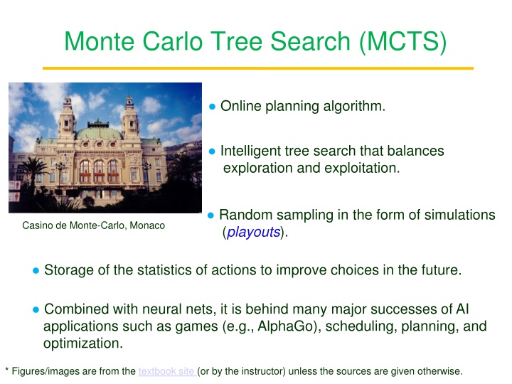 Monte Carlo Tree Search (MCTS) Algorithm in Online Planning