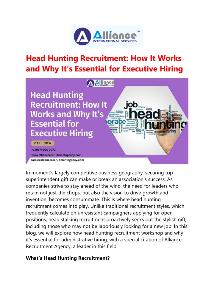 head hunting recruitment how it works n.w
