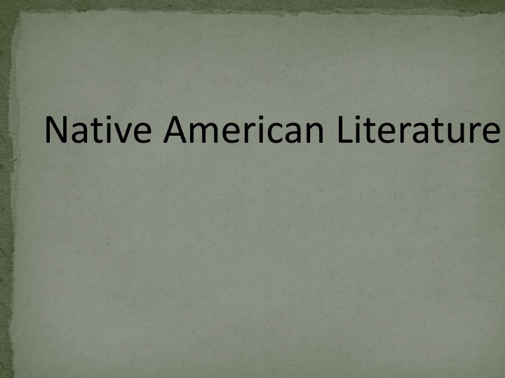 Indigenous Narratives of North America
