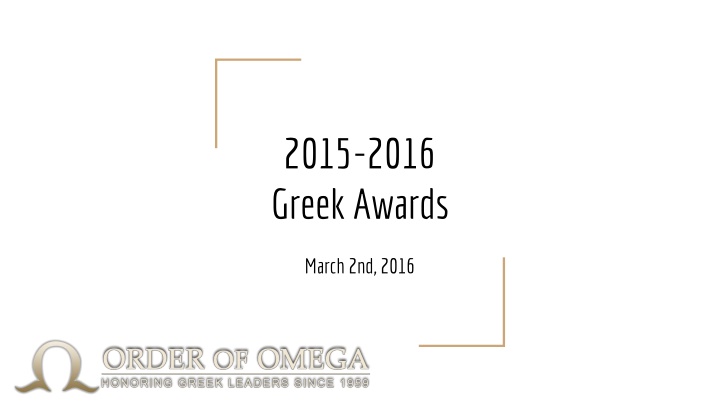 Honoring Achievements: 2015-2016 Greek Awards Highlights