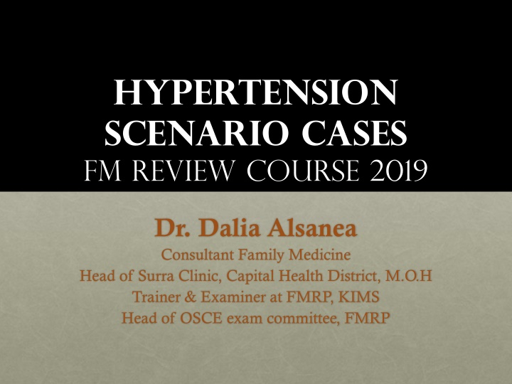 Hypertension Diagnosis and Management in a Case Study