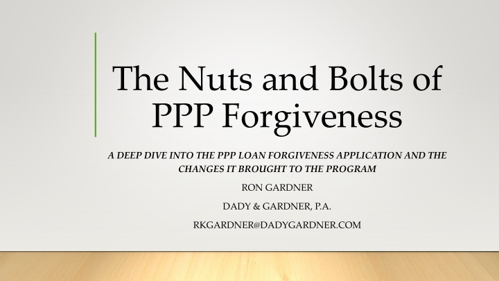 PPP Loan Forgiveness Application Process