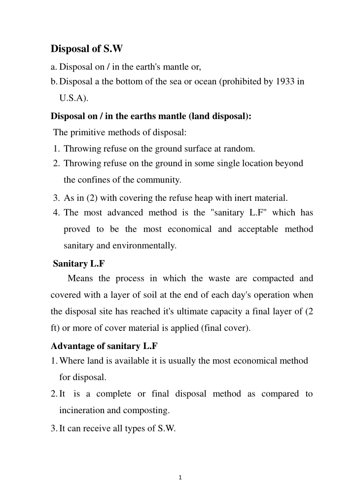 Efficient Methods and Considerations for Solid Waste Disposal