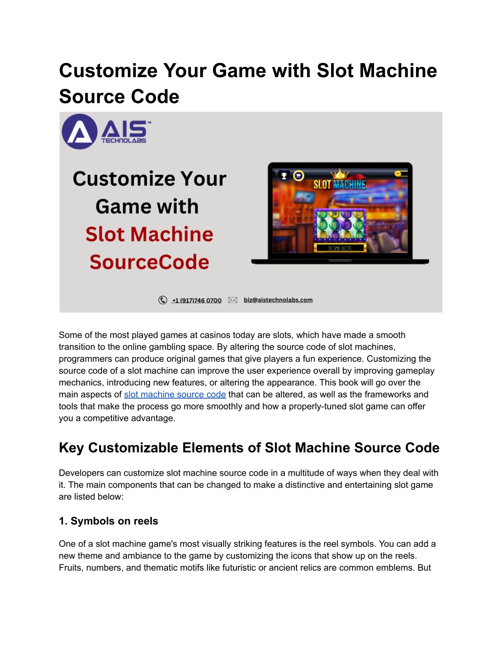 customize your game with slot machine source code l.w