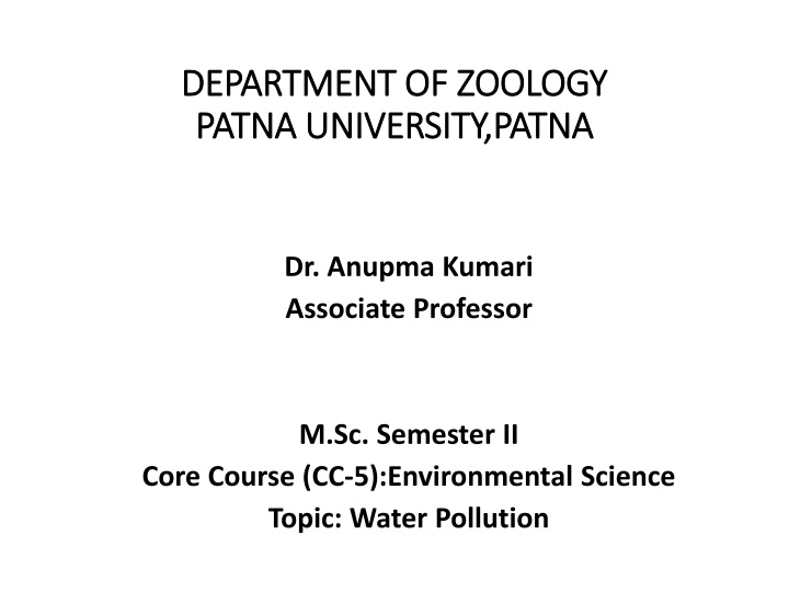 Water Pollution and Its Impact on the Environment