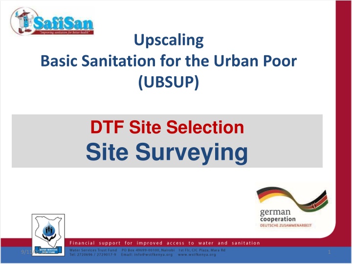 Urban Poor Basic Sanitation Site Surveying Guidelines