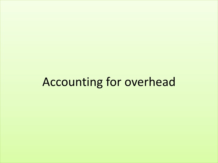 Overhead Costs in Accounting