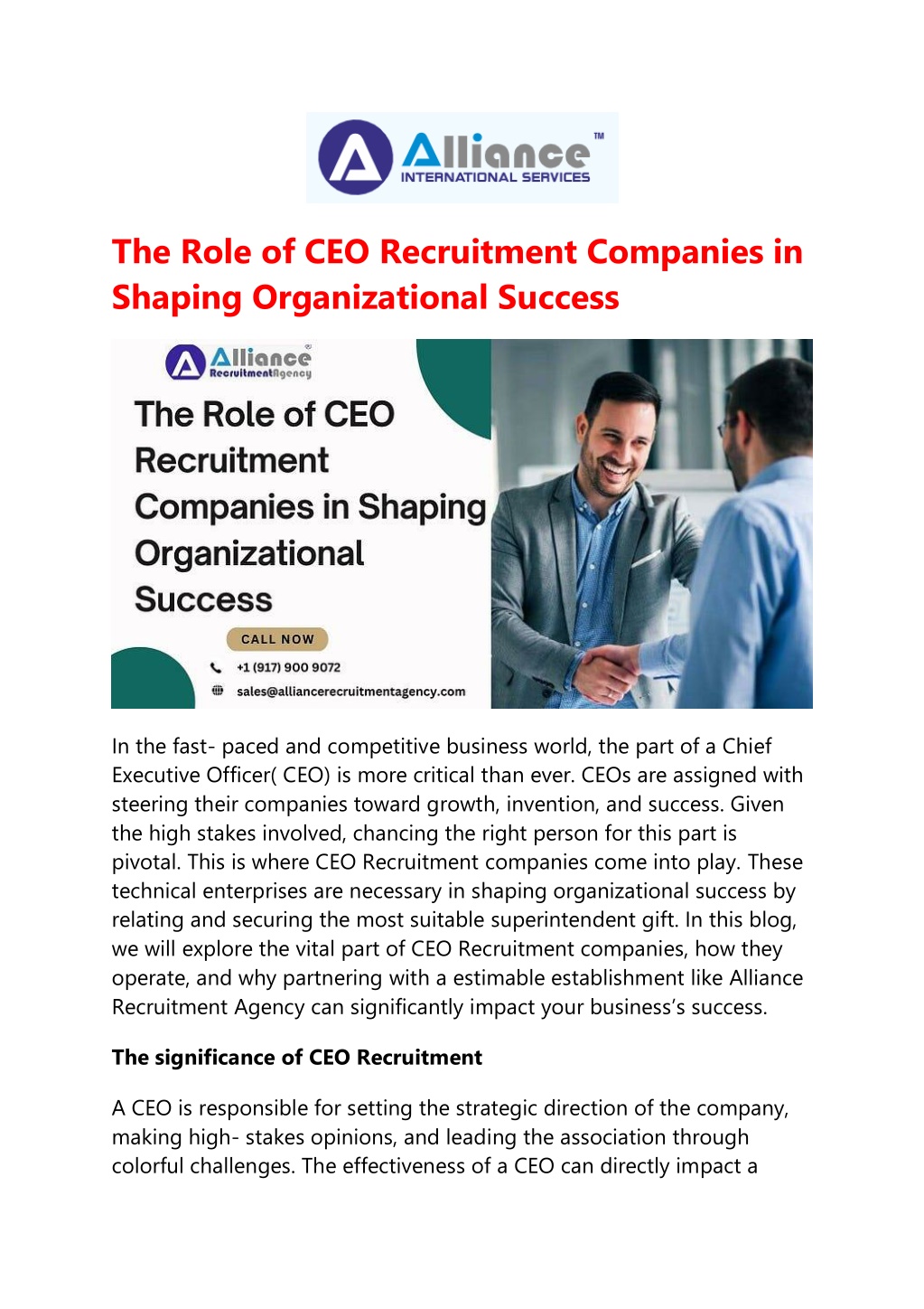 the role of ceo recruitment companies in shaping l.w