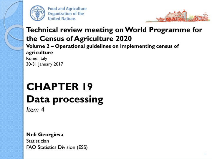 Data Processing in Agricultural Census: Tools and Techniques