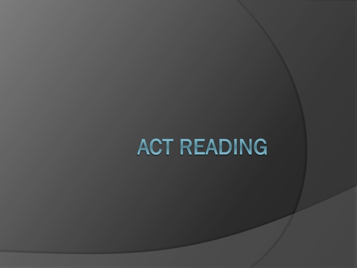 The ACT Reading Test: Format, Instructions, and Strategies