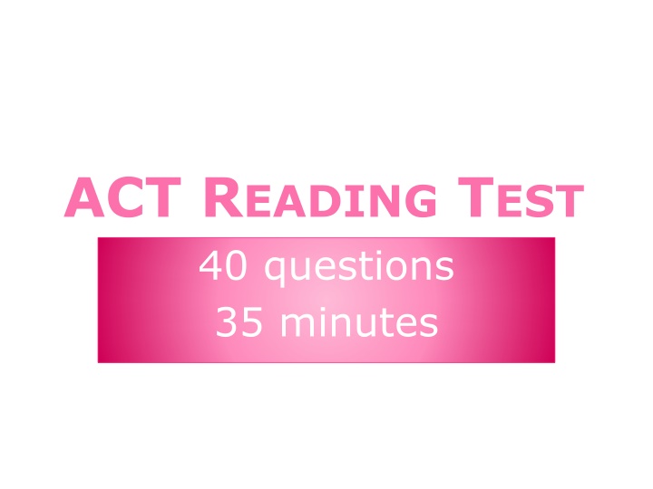 The ACT Reading Test Content