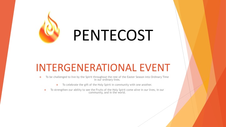 Pentecost Intergenerational Event: Embracing the Spirit in Ordinary Lives