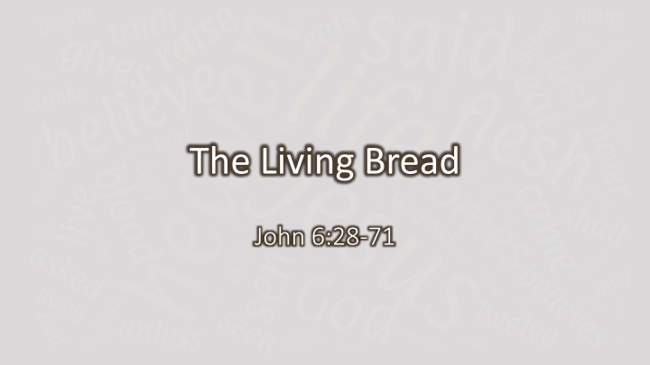 The Living Bread: A Deep Dive into John 6:28-71