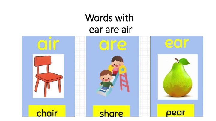 The /air/ Sound in Words and Spelling