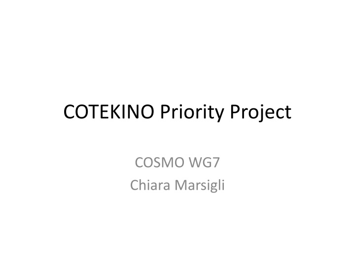COTEKINO Priority Project Summary