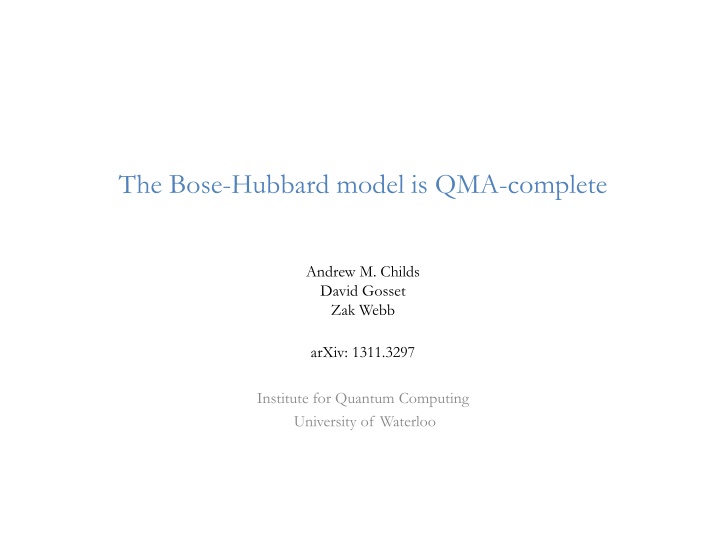 Computational Complexity in Quantum Hamiltonians